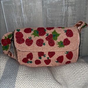 Strawberry Beaded Pink  Bag